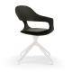 Chaise pivotante pied blanc FRENCHKISS High rembourrée cuir Black ink Enrico Pellizzoni