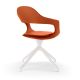 Chaise pivotante pied blanc FRENCHKISS High rembourrée cuir Redorange Enrico Pellizzoni