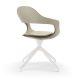 Chaise pivotante pied blanc FRENCHKISS High rembourrée cuir Turtledove Enrico Pellizzoni