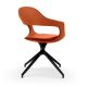 Chaise pivotante pied noir FRENCHKISS High rembourrée cuir Redorange Enrico Pellizzoni