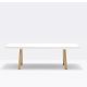 Table rectangulaire ARKI Pedrali, pieds chêne, plateau HPL blanc 240 x 100