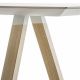Table rectangulaire ARKI Pedrali, pieds chêne, plateau HPL blanc
