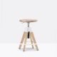 Tabouret ARKI-STOOL ARKW8 Pedrali, chêne blanchi et métal blanc