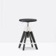 Tabouret ARKI-STOOL ARKW8 Pedrali, chêne teinté noir et métal blanc