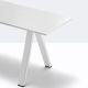 Banc ARKI pieds acier laqué Pedrali, , longueur 119 cm et assise stratifié blanc