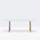 Table ARKI DESK pieds chêne Pedrali, coloris blanc 199 x 79 cm