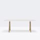 Table ARKI DESK pieds chêne Pedrali, coloris blanc 199 x 79 cm