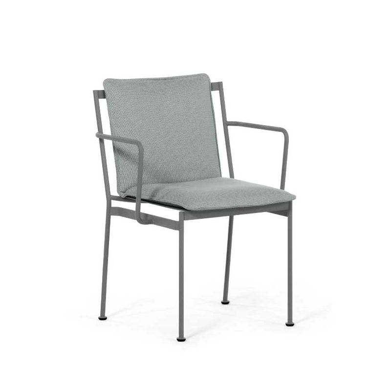 Fauteuil accoudoirs métal JUGO Prostoria, Chassis Anthracite-tissu outdoor Patio 140