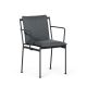 Fauteuil accoudoirs métal JUGO Prostoria, Chassis Noir-tissu outdoor Patio 170