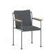 Fauteuil accoudoirs bois JUGO Prostoria, Chassis anthracite-tissu outdoor Patio 170