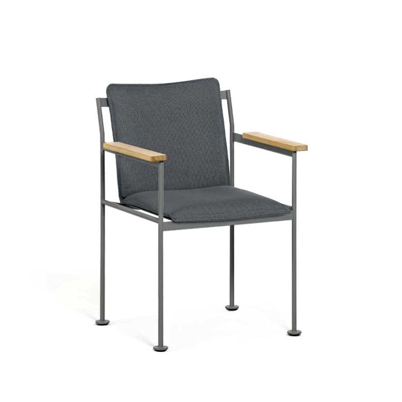 Fauteuil accoudoirs bois JUGO Prostoria, Chassis anthracite-tissu outdoor Patio 170