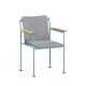 Fauteuil accoudoirs bois JUGO Prostoria, Chassis Bleu bermuda-tissu outdoor Patio 170