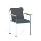 Fauteuil accoudoirs bois JUGO Prostoria, Chassis Bleu bermuda-tissu outdoor Patio 740