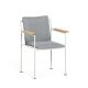 Fauteuil accoudoirs bois JUGO Prostoria, Chassis Blanc-tissu outdoor Patio 140