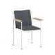 Fauteuil accoudoirs bois JUGO Prostoria, Chassis Blanc-tissu outdoor Patio 170