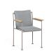 Fauteuil accoudoirs bois JUGO Prostoria, Chassis ciment grège-tissu outdoor Patio 140