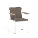 Fauteuil accoudoirs bois JUGO Prostoria, Chassis ciment grège-tissu outdoor Patio 150