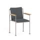 Fauteuil accoudoirs bois JUGO Prostoria, Chassis ciment grège-tissu outdoor Patio 170