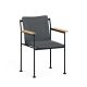 Fauteuil accoudoirs bois JUGO Prostoria, Chassis noir-tissu outdoor Patio 170