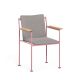 Fauteuil accoudoirs bois JUGO Prostoria, Chassis rose clair-tissu outdoor Patio 220
