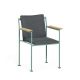 Fauteuil accoudoirs bois JUGO Prostoria, Chassis vert amande-tissu outdoor Patio 170