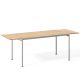 Table outdoor 140 x 80 cm rallonges mélèze JUGO Prostoria, coloris ciment grège