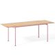 Table outdoor 140 x 80 cm rallonges mélèze JUGO Prostoria, coloris rose clair