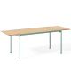 Table outdoor 140 x 80 cm rallonges mélèze JUGO Prostoria, coloris vert amande