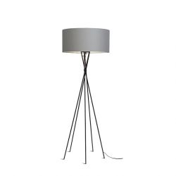 Lampadaire LIMA It's About Romi, finition noir abat-jour gris clair