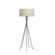 Lampadaire LIMA It's About Romi, finition noir abat-jour lin clair