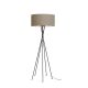 Lampadaire LIMA It's About Romi, finition noir abat-jour lin foncé