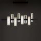 Suspension LED BLACK NOTE KEYS LZF allumée,  chassis noir & abat-jour peuplier ivoire 20