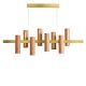 Suspension LED BLACK NOTE KEYS LZF,  chassis gold & abat-jour cerisier naturel 21