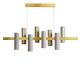 Suspension LED BLACK NOTE KEYS LZF,  chassis gold & abat-jour hêtre gris 29