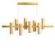 Suspension LED BLACK NOTE KEYS LZF,  chassis gold & abat-jour hêtre naturel 22