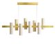 Suspension LED BLACK NOTE KEYS LZF,  chassis gold & abat-jour peuplier ivoire 20