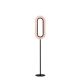 Lampadaire LED LENS OVAL LZF, chassis noir & abat-jour rose pâle 33