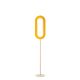 Lampadaire LED LENS OVAL LZF, chassis ivoire & abat-jour hêtre jaune 24