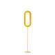 Lampadaire LED LENS OVAL LZF, chassis ivoire & abat-jour hêtre jaune 24