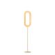 Lampadaire LED LENS OVAL LZF, chassis ivoire & abat-jour hêtre naturel 22