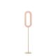 Lampadaire LED LENS OVAL LZF, chassis ivoire & abat-jour hêtre rose pâle 33