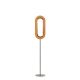 Lampadaire LED LENS OVAL LZF, chassis nickel mat & abat-jour cerisier naturel 21