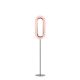 Lampadaire LED LENS OVAL LZF, chassis nickel mat & abat-jour hêtre rose pâle 33