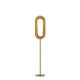 Lampadaire LED LENS OVAL LZF, chassis gold & abat-jour cerisier naturel 21