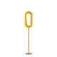 Lampadaire LED LENS OVAL LZF, chassis gold & abat-jour hêtre jaune 24