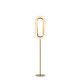 Lampadaire LED LENS OVAL LZF, chassis gold & abat-jour hêtre naturel 22