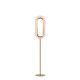 Lampadaire LED LENS OVAL LZF, chassis gold & abat-jour hêtre rose pâle 33