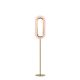 Lampadaire LED LENS OVAL LZF, chassis gold & abat-jour hêtre rose pâle 33