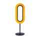 Lampe de table LED LENS OVAL LZF, chassis noir & abat-jour hêtre jaune 24