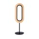 Lampe de table LED LENS OVAL LZF, chassis noir & abat-jour hêtre naturel 22